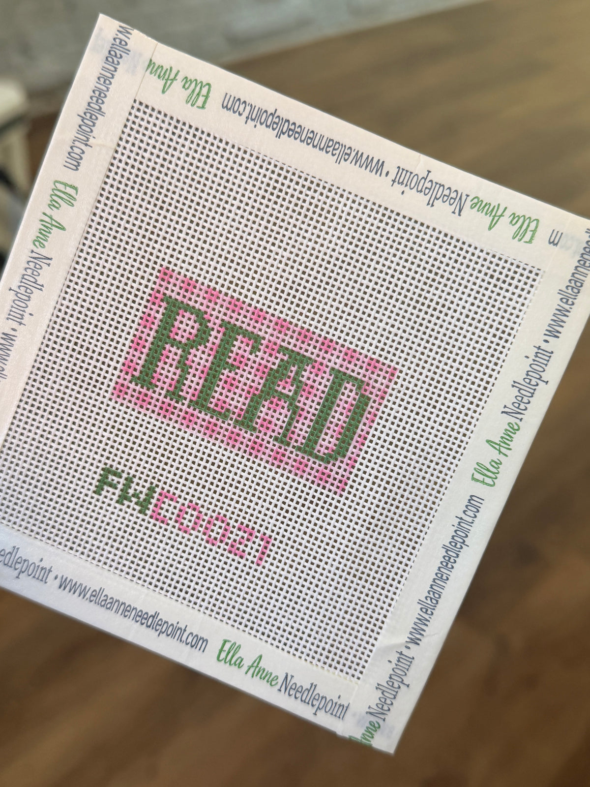 Plaid Read Pink Needlepoint Canvas