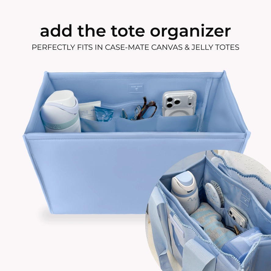 Case-Mate Carolina Blue Crochet Wave Jelly Tote Bag + Insert Organizer
