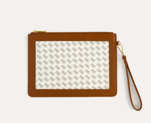 Self Finishing Leather Wristlet in Warm Congac