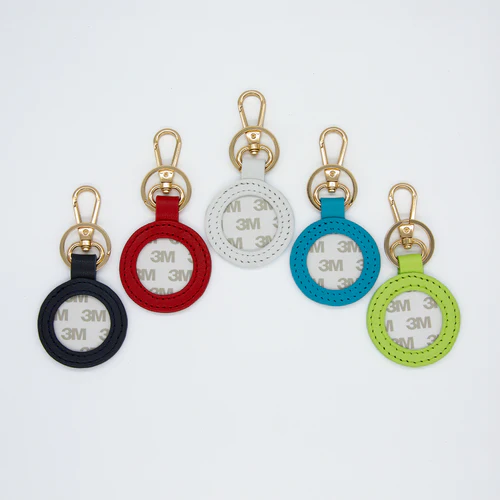 Self-Finishing Leather Key Fob Green