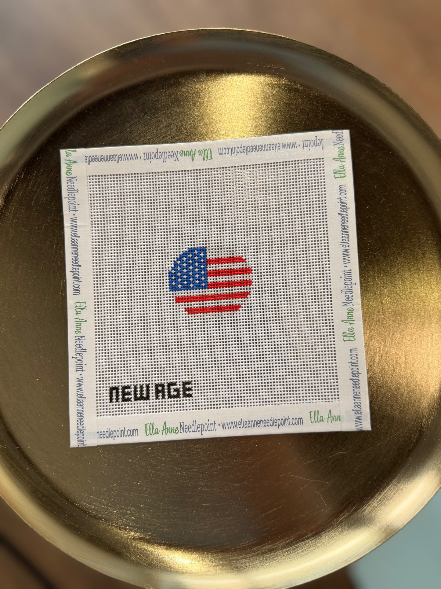 Mini Circle American Flag Canvas