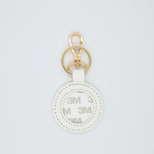 Self-Finishing Leather Key Fob (White)