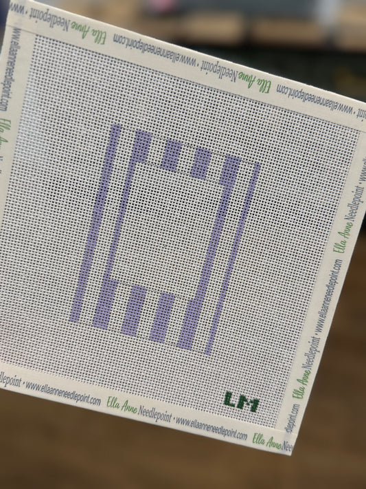 Polaroid Frame Canvas: Purple and White Stripe