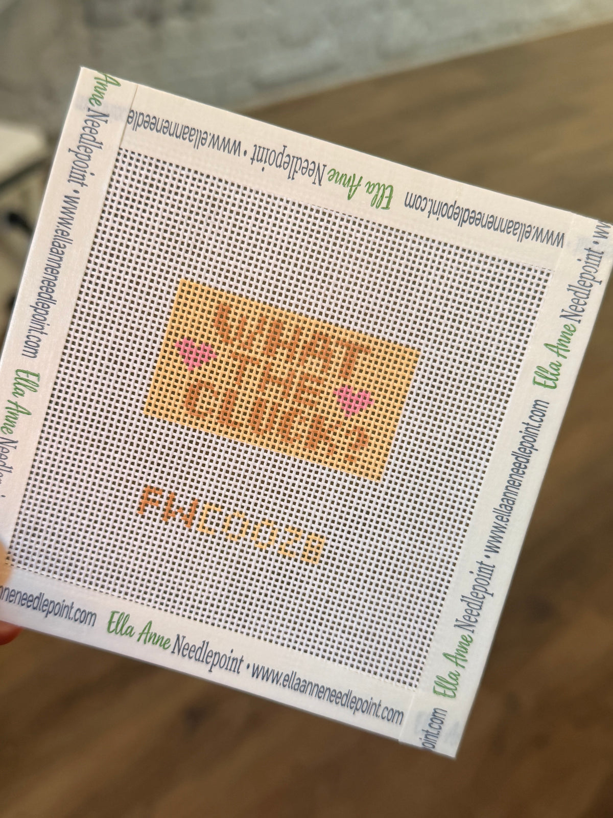 What the Cluck Golden Mini Needlepoint Canvas