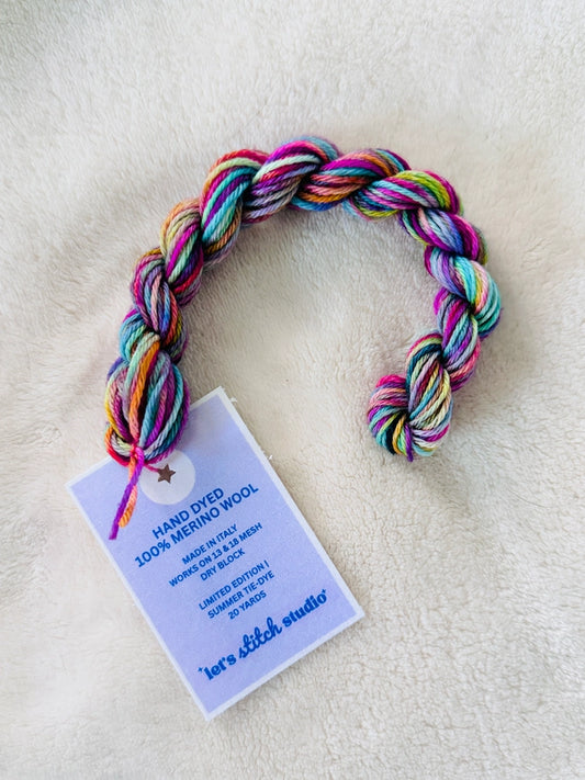 Lets Stitch | Summer Tie Dye- Hand Dyed Merino Wool