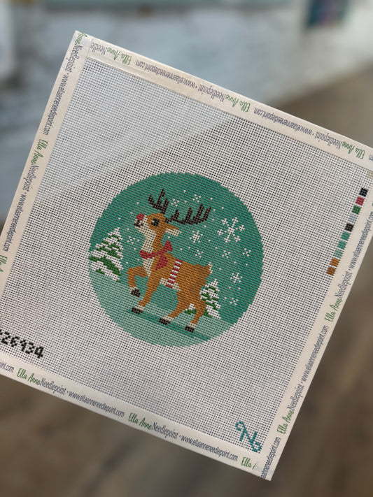 Rudolph Snow Globe Canvas