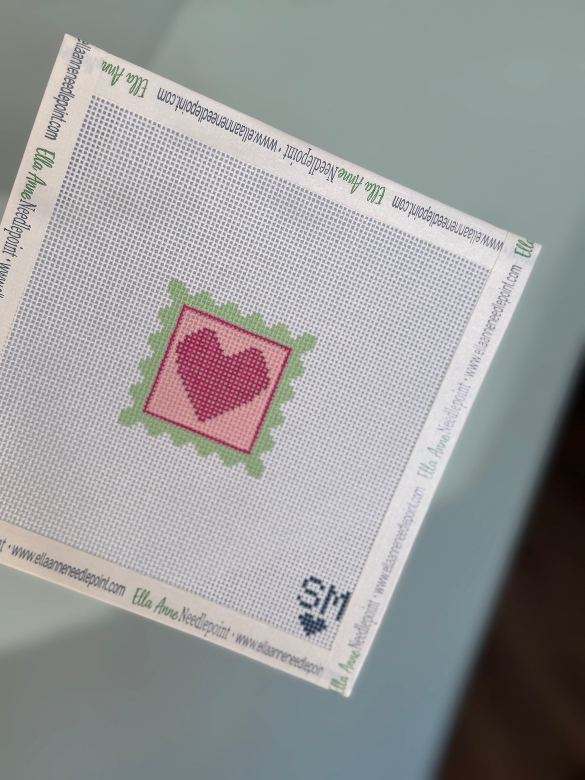 Heart Stamp Pink Canvas