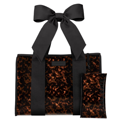 Case-Mate Tortoiseshell Bow Jelly Tote Bag + Insert Organizer