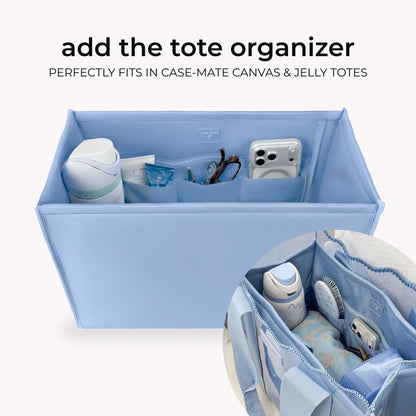 Case-Mate Carolina Blue Crochet Wave Jelly Tote Bag + Insert Organizer