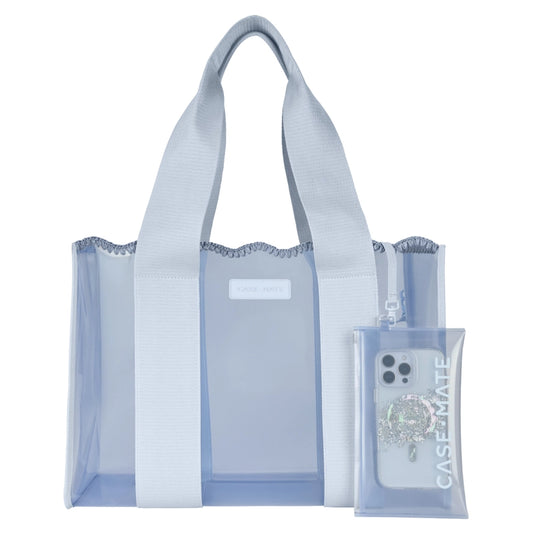 Case-Mate Carolina Blue Crochet Wave Jelly Tote Bag + Insert Organizer