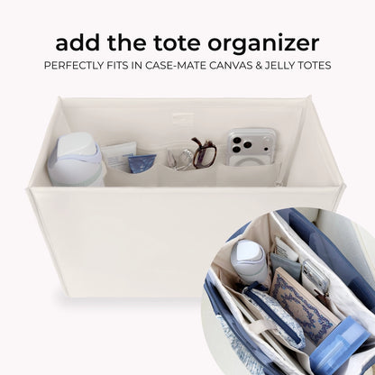 Case-Mate Latte Gingham Bow Jelly Tote Bag + Insert Organizer