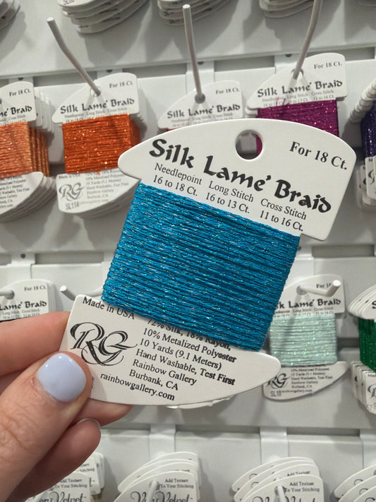 Silk Lame Braid SL83 Blue Turquoise