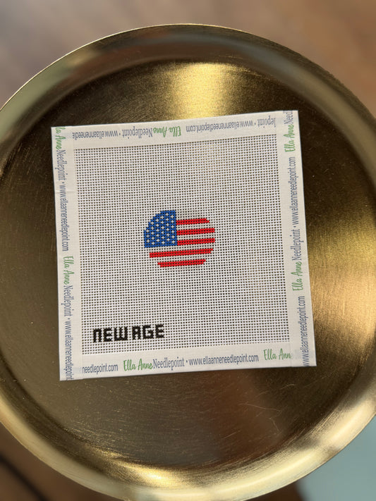 Mini Circle American Flag Canvas