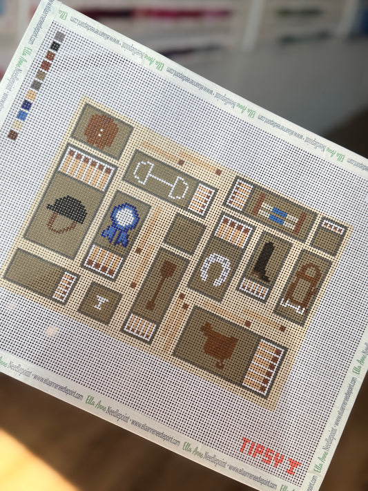 Equestrian Match Boxes Needlepoint Canvas
