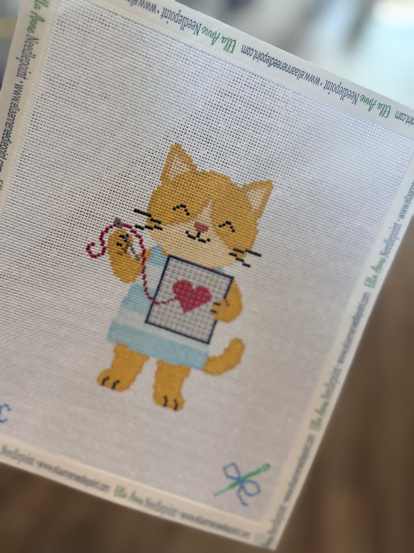 Nellie the Needlepointing Kitty© Canvas