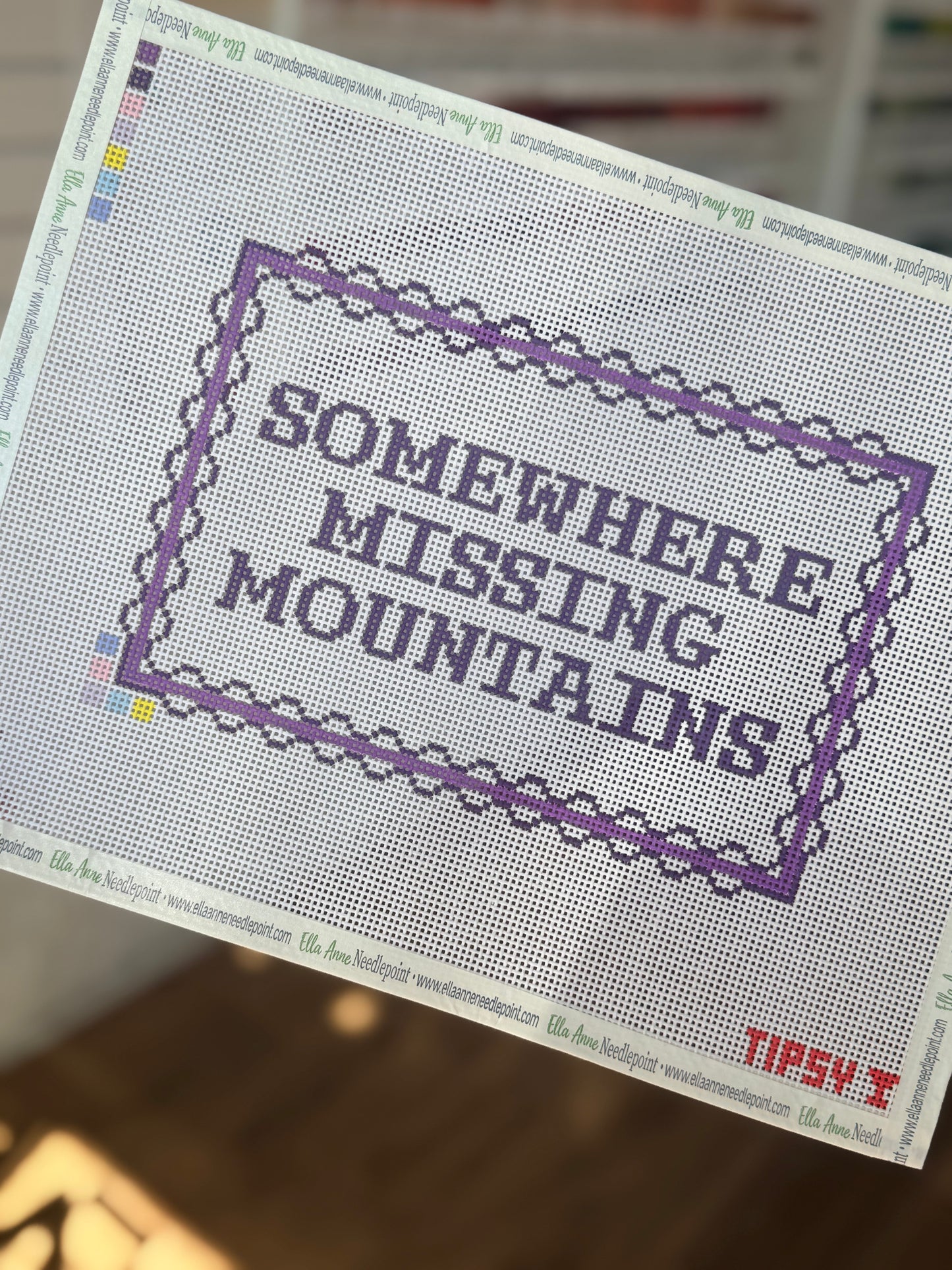 Somewhere Missing Mountains Needlepoint Canvas