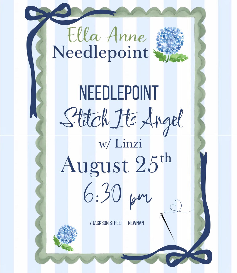 Needlepoint Stitch Its Angel Class August 25th 6:30 PM