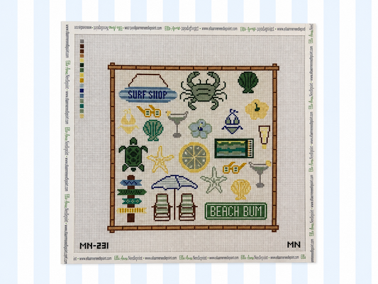 Cool Tones Beach Bum Toile