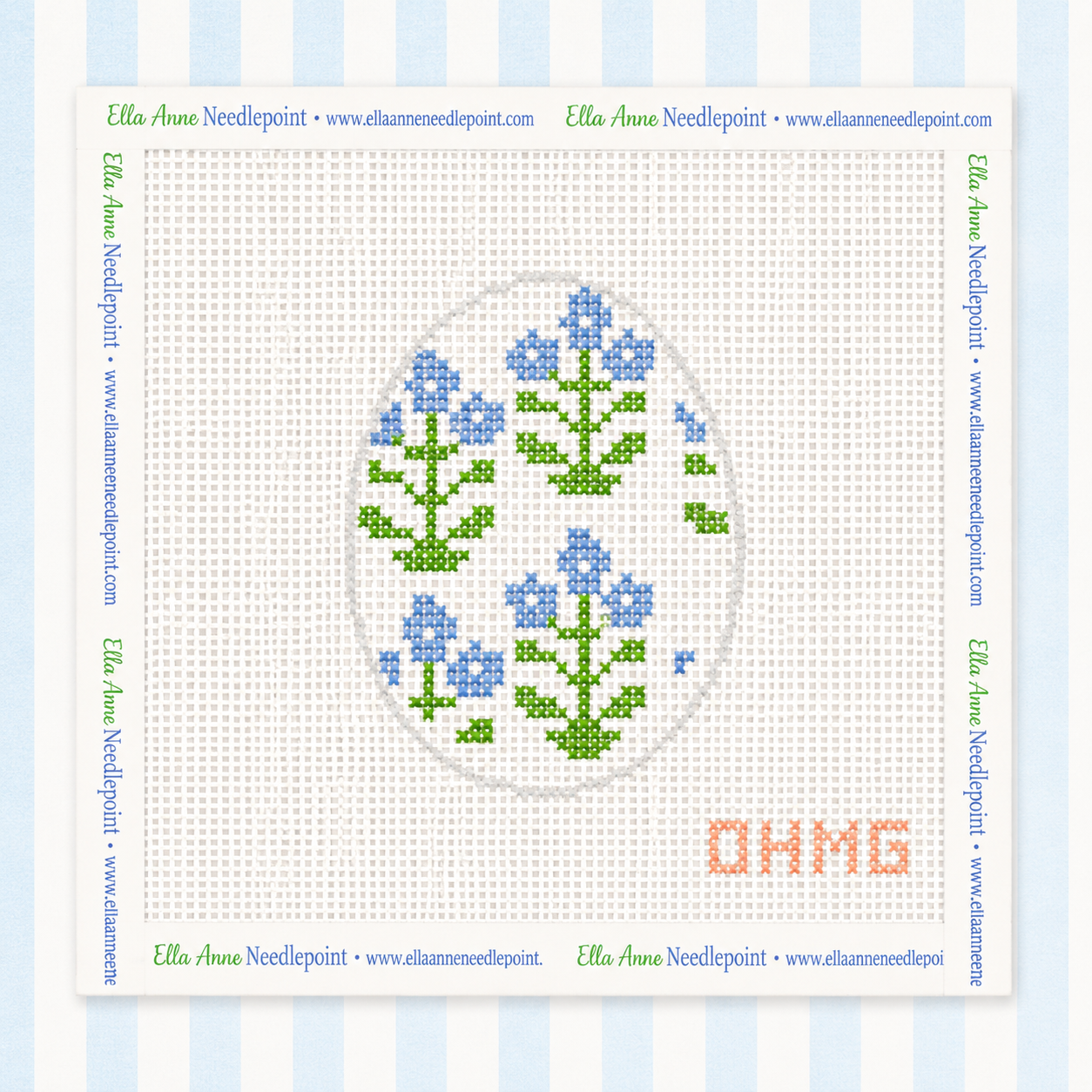 Blue Floral Egg