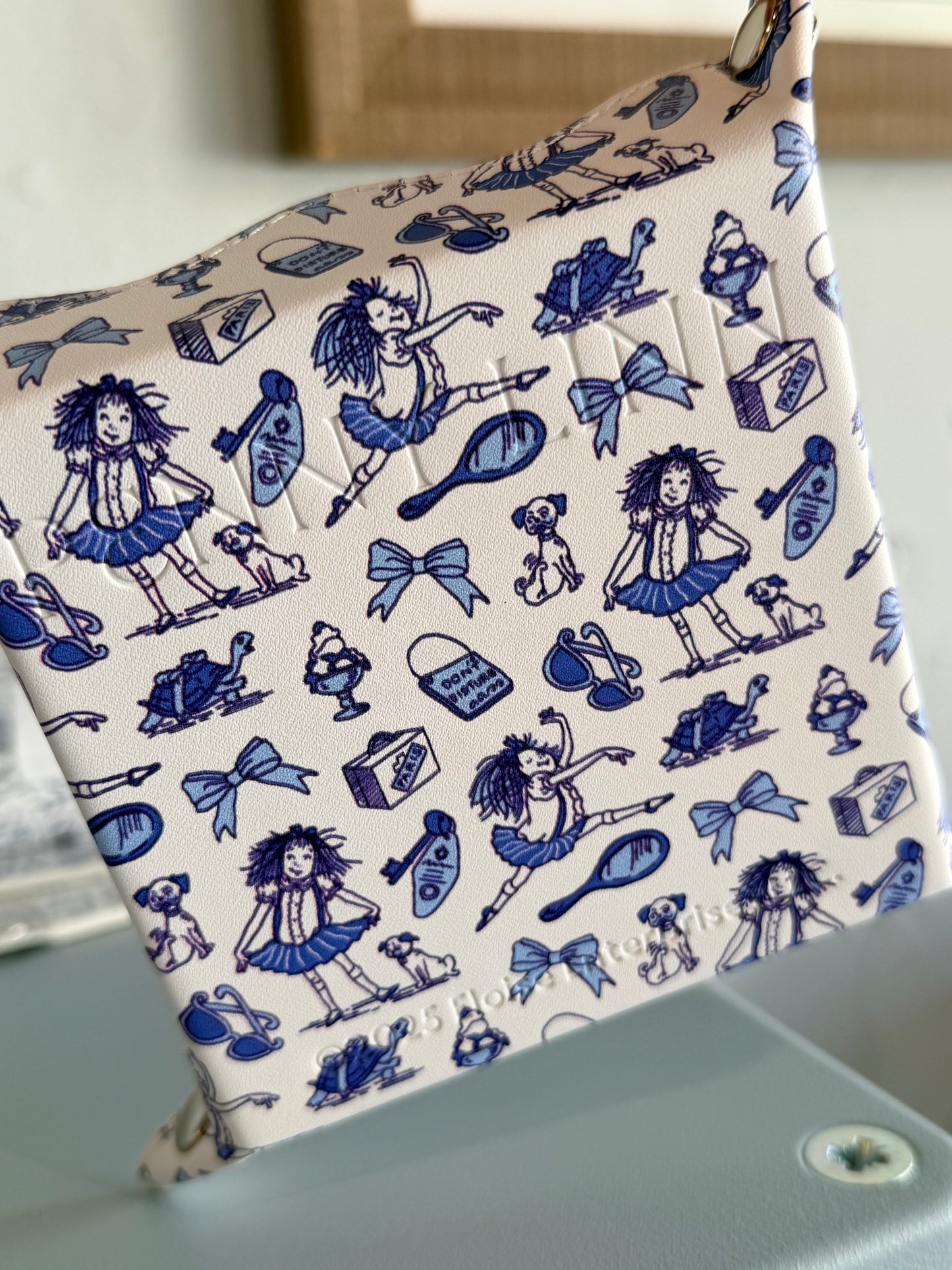 Eloise Toile Scallop Leather Valet Tray