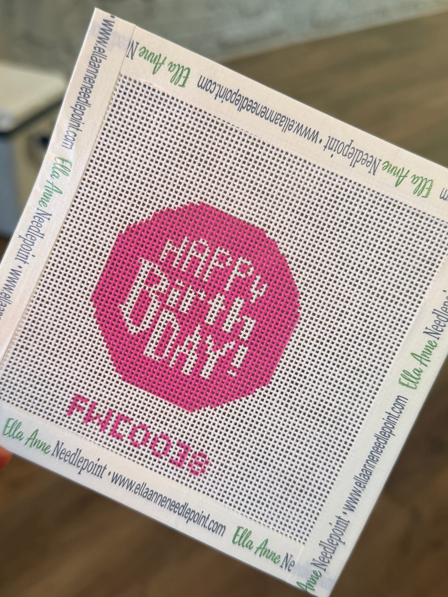 Happy Birthday Round Needlepoint Canvas