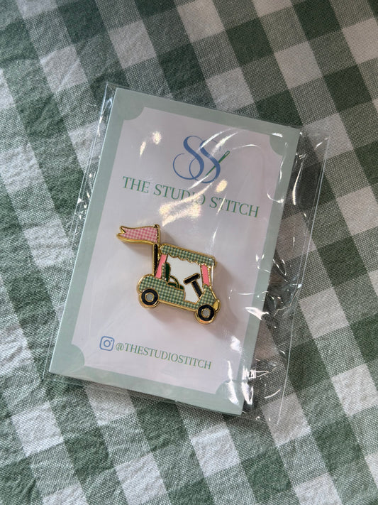 Pink and Green Golf Cart Needle Minder