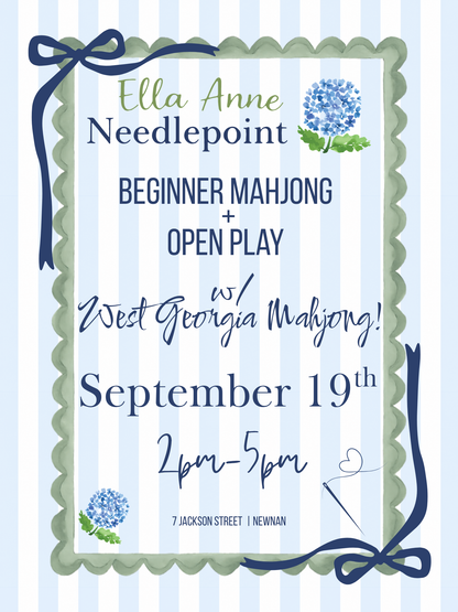 Mahjong 101 + Open Play with West GA Mahjong September 19th at 2PM
