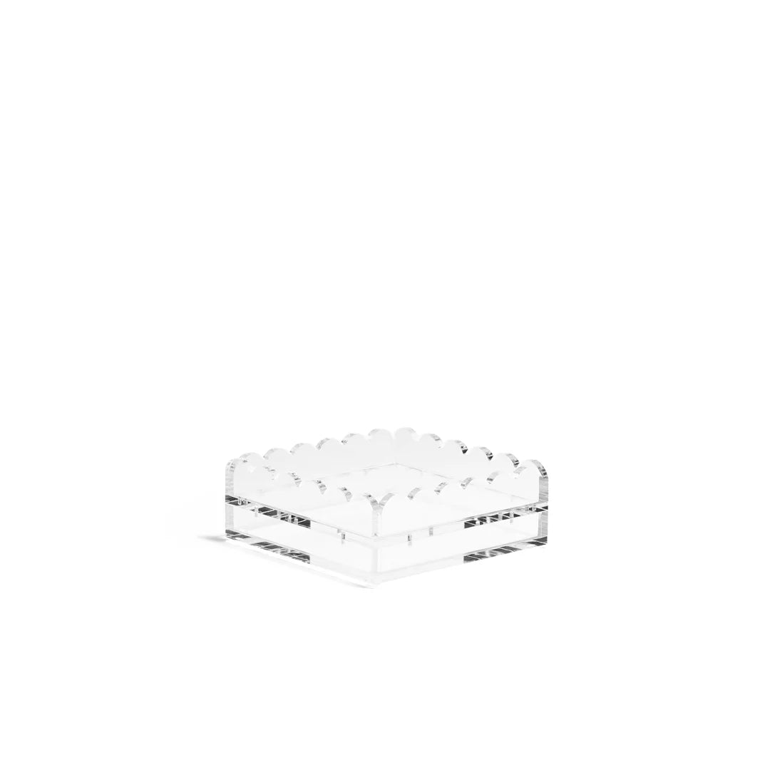 Scallop Acrylic Tray - 5" Square - Clear