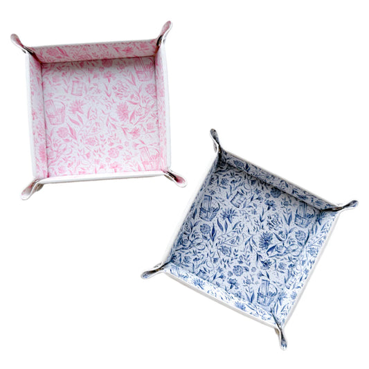 Needlepoint Print Valet Tray Pink