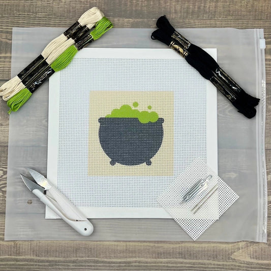 Halloween Cauldron Needlepoint Kit