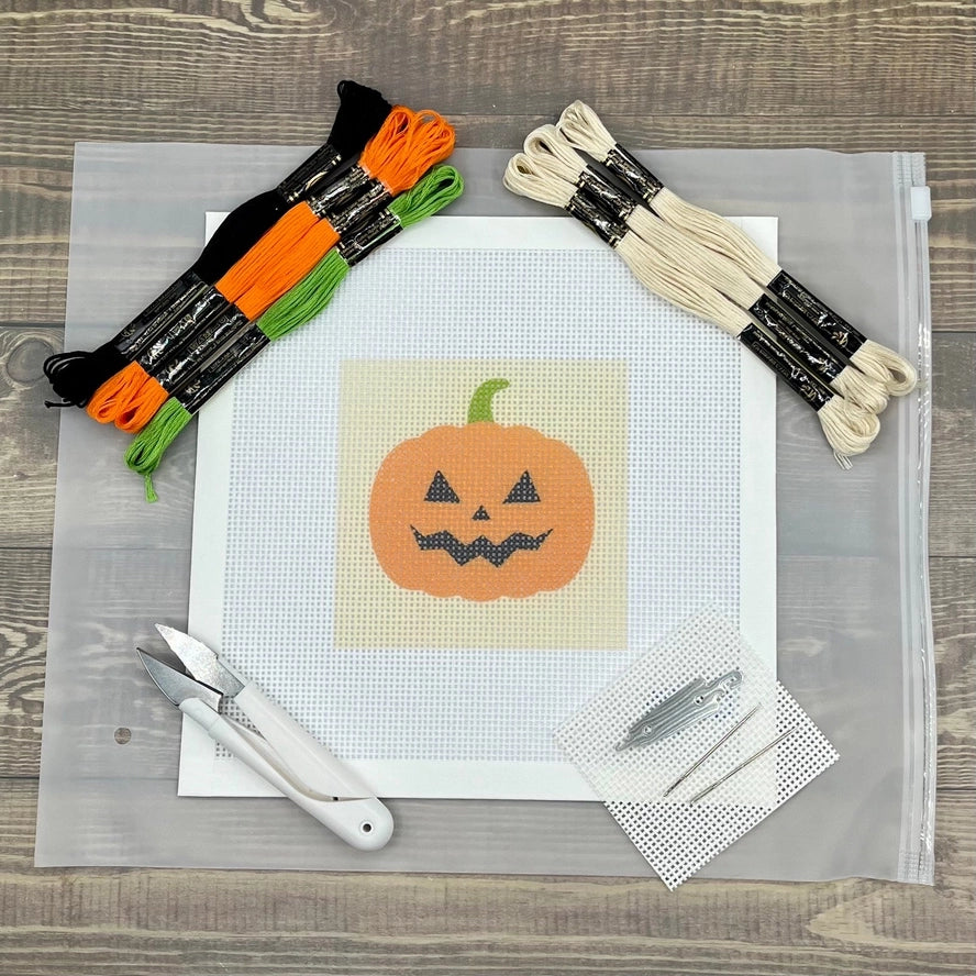 Halloween Jack-O-Lantern Needlepoint Kit