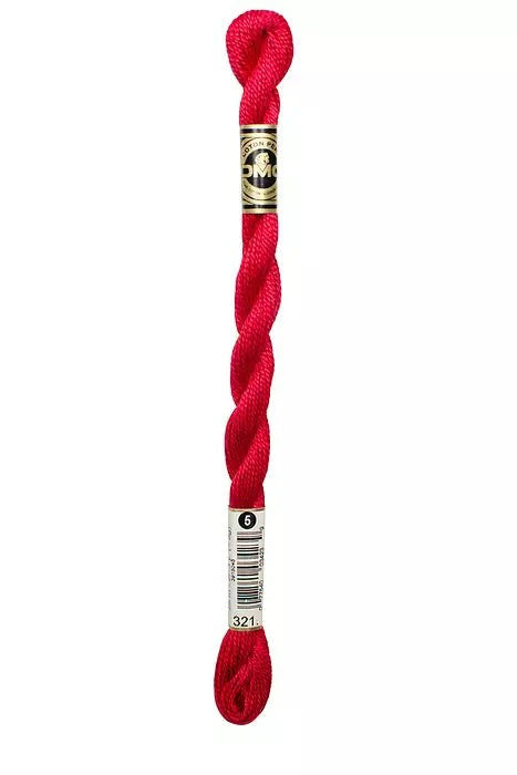 DMC 5 Pearl Cotton 321 Red