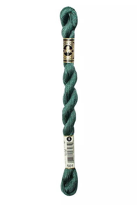 DMC 5 Pearl Cotton 501 Pond Green