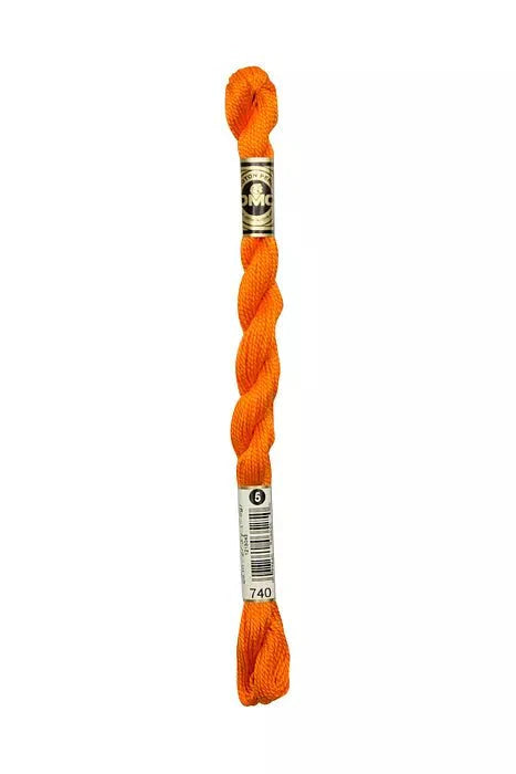DMC 5 Pearl Cotton 740 Orange Papaya