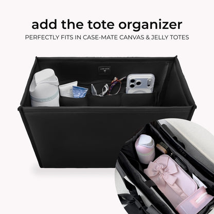 Case-Mate Tortoiseshell Bow Jelly Tote Bag + Insert Organizer