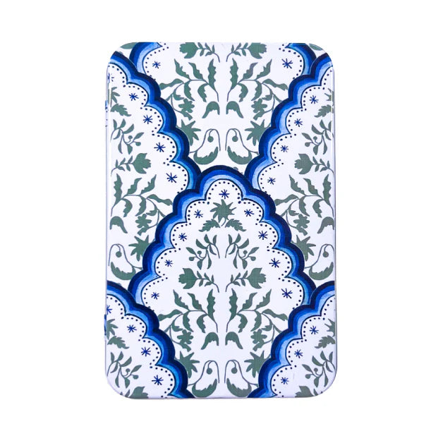 Printed Tin Box with Magnet - Blue Scallop